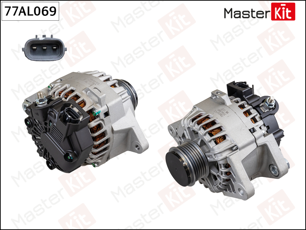 MASTERKIT 77AL069 Генератор\ HYUNDAI CRETA/SOLARIS, KIA RIO/SELTOS (14V 120A)